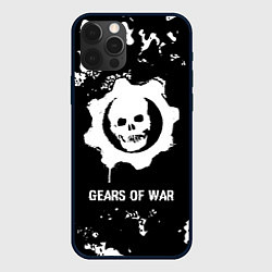 Чехол для iPhone 12 Pro Gears of War glitch на темном фоне, цвет: 3D-черный
