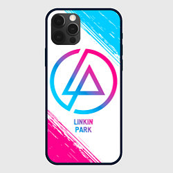 Чехол для iPhone 12 Pro Linkin Park neon gradient style, цвет: 3D-черный