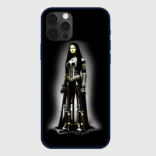 Чехол iPhone 12 Pro Мона Лиза - готика - нейросеть / 3D-Черный – фото 1