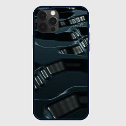 Чехол для iPhone 12 Pro Жидкий металл, цвет: 3D-черный