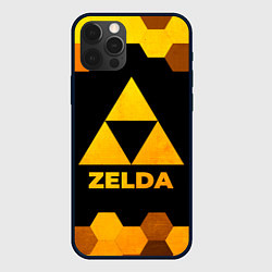 Чехол для iPhone 12 Pro Zelda - gold gradient, цвет: 3D-черный