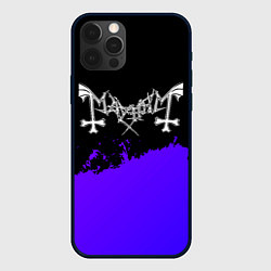 Чехол для iPhone 12 Pro Mayhem purple grunge, цвет: 3D-черный