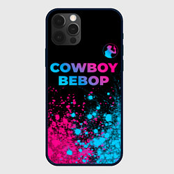 Чехол для iPhone 12 Pro Cowboy Bebop - neon gradient: символ сверху, цвет: 3D-черный