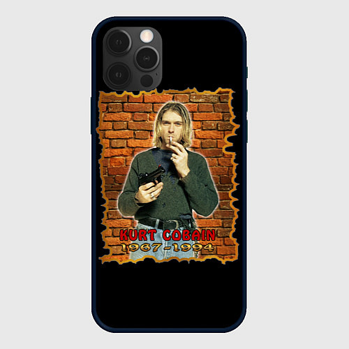 Чехол iPhone 12 Pro Kurt Cobain 1967 - 1994 / 3D-Черный – фото 1