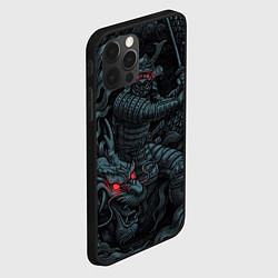 Чехол для iPhone 12 Pro Samurai and dragon, цвет: 3D-черный — фото 2
