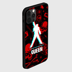 Чехол для iPhone 12 Pro Queen rock glitch, цвет: 3D-черный — фото 2