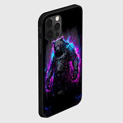 Чехол для iPhone 12 Pro Неоновый медведь, цвет: 3D-черный — фото 2