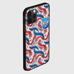 Чехол для iPhone 12 Pro Герб России и узоры, цвет: 3D-черный — фото 2