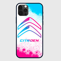 Чехол для iPhone 12 Pro Citroen neon gradient style, цвет: 3D-черный