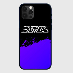 Чехол для iPhone 12 Pro Eagles purple grunge, цвет: 3D-черный