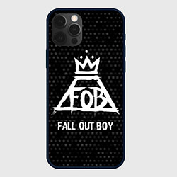 Чехол для iPhone 12 Pro Fall Out Boy glitch на темном фоне, цвет: 3D-черный