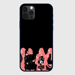 Чехол для iPhone 12 Pro Black pink на черном, цвет: 3D-черный
