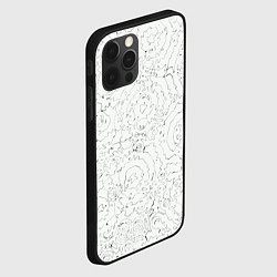 Чехол для iPhone 12 Pro Хаотичная черно-белая рябь - узор Хуф и Ся, цвет: 3D-черный — фото 2