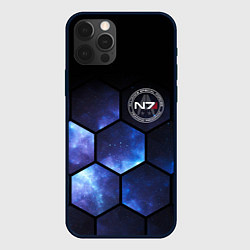 Чехол для iPhone 12 Pro Mass Effect - N7 - Космос, цвет: 3D-черный