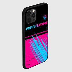 Чехол для iPhone 12 Pro Poppy Playtime - neon gradient: символ сверху, цвет: 3D-черный — фото 2