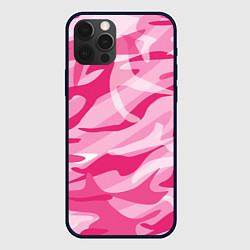 Чехол для iPhone 12 Pro Камуфляж в розовом, цвет: 3D-черный