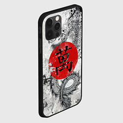Чехол для iPhone 12 Pro Dragon - white grunge, цвет: 3D-черный — фото 2