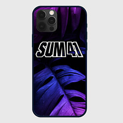 Чехол для iPhone 12 Pro Sum41 neon monstera, цвет: 3D-черный