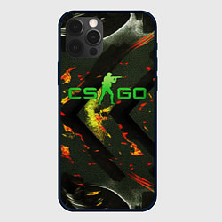 Чехол для iPhone 12 Pro CSGO green logo, цвет: 3D-черный