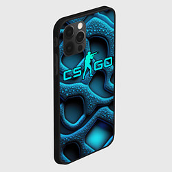 Чехол для iPhone 12 Pro CS GO blue neon logo, цвет: 3D-черный — фото 2