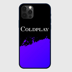 Чехол для iPhone 12 Pro Coldplay purple grunge, цвет: 3D-черный