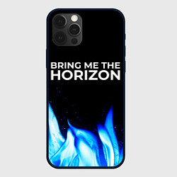 Чехол для iPhone 12 Pro Bring Me the Horizon blue fire, цвет: 3D-черный