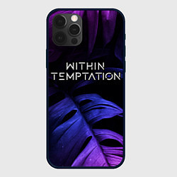 Чехол iPhone 12 Pro Within Temptation neon monstera