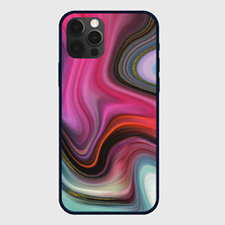 Чехол для iPhone 12 Pro Pink wave, цвет: 3D-черный