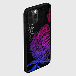 Чехол для iPhone 12 Pro Neon flowers - japanese art, цвет: 3D-черный — фото 2