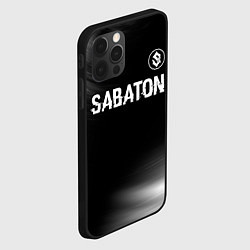 Чехол для iPhone 12 Pro Sabaton glitch на темном фоне: символ сверху, цвет: 3D-черный — фото 2