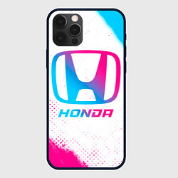 Чехол для iPhone 12 Pro Honda neon gradient style, цвет: 3D-черный