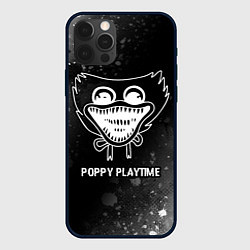 Чехол для iPhone 12 Pro Poppy Playtime glitch на темном фоне, цвет: 3D-черный