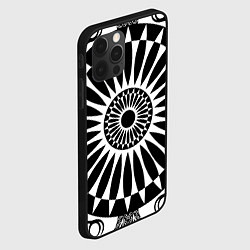 Чехол для iPhone 12 Pro Черно белый узор с радиусами, цвет: 3D-черный — фото 2