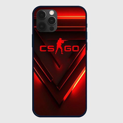 Чехол iPhone 12 Pro CS GO red light / 3D-Черный – фото 1