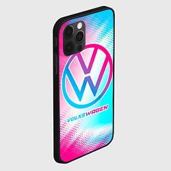 Чехол для iPhone 12 Pro Volkswagen neon gradient style, цвет: 3D-черный — фото 2