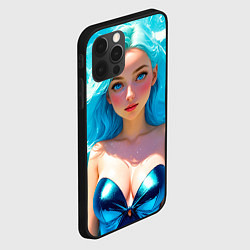 Чехол для iPhone 12 Pro Девушка на фоне бирюзовых волн, цвет: 3D-черный — фото 2