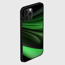 Чехол для iPhone 12 Pro Темная зеленая текстура, цвет: 3D-черный — фото 2