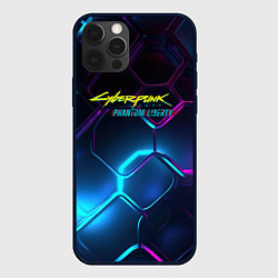 Чехол для iPhone 12 Pro Neon cyberpunk logo, цвет: 3D-черный