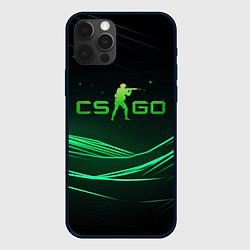 Чехол для iPhone 12 Pro CS GO green logo, цвет: 3D-черный