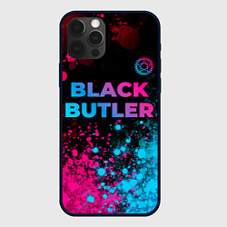 Чехол iPhone 12 Pro Black Butler - neon gradient: символ сверху