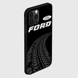 Чехол для iPhone 12 Pro Ford speed на темном фоне со следами шин: символ с, цвет: 3D-черный — фото 2