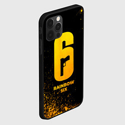 Чехол для iPhone 12 Pro Rainbow Six - gold gradient, цвет: 3D-черный — фото 2