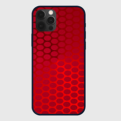 Чехол для iPhone 12 Pro Сотовый красный градиент, цвет: 3D-черный