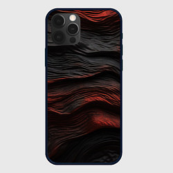 Чехол для iPhone 12 Pro Black red texture, цвет: 3D-черный