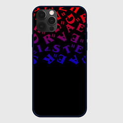 Чехол для iPhone 12 Pro Очень странные дела паттерн, цвет: 3D-черный