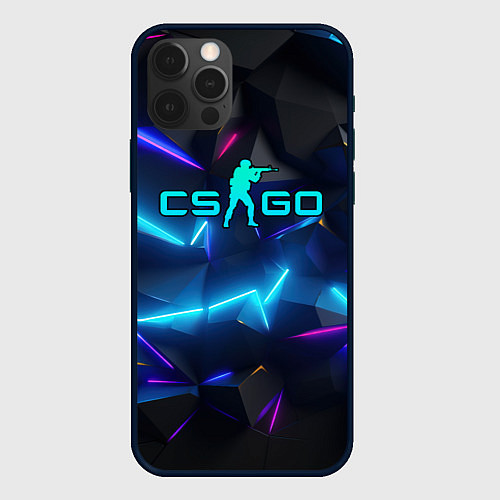 Чехол iPhone 12 Pro CS GO neon style / 3D-Черный – фото 1