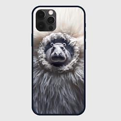 Чехол для iPhone 12 Pro Брутальный бегемот, цвет: 3D-черный