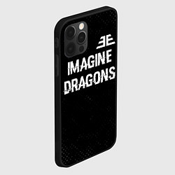 Чехол для iPhone 12 Pro Imagine Dragons glitch на темном фоне: символ свер, цвет: 3D-черный — фото 2