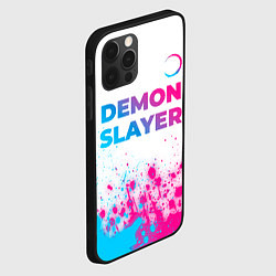 Чехол для iPhone 12 Pro Demon Slayer neon gradient style: символ сверху, цвет: 3D-черный — фото 2