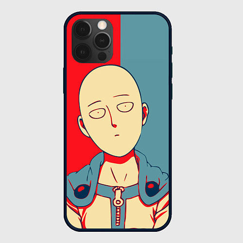 Чехол iPhone 12 Pro Saitama hero face / 3D-Черный – фото 1